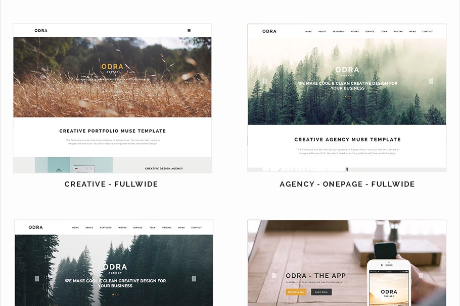 10款多功能Muse网站模板素材库精选 ODRA – Multi-Purpose Muse Template插图(3)