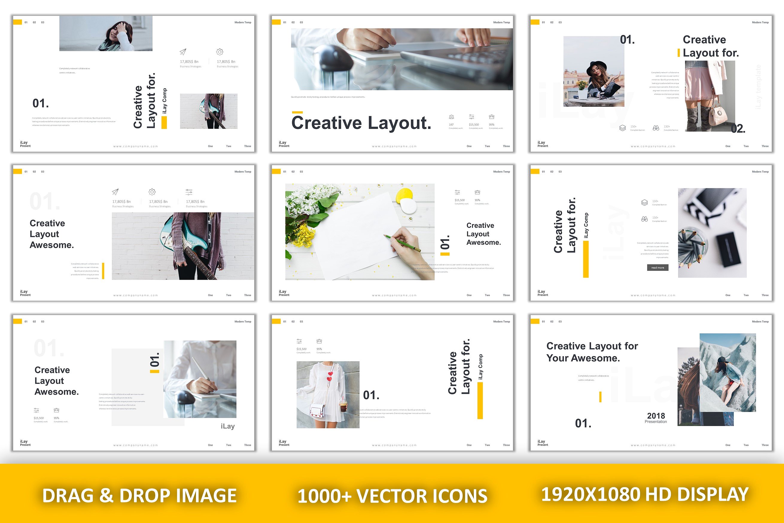创意极简主义的PPT模板下载 Minimal Creative Powerpoint [ppt,pptx]插图(3)