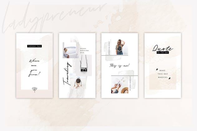 优雅简约风格Instagram故事动画配图模板素材库精选 ANIMATED Instagram Stories – So Female插图(6)