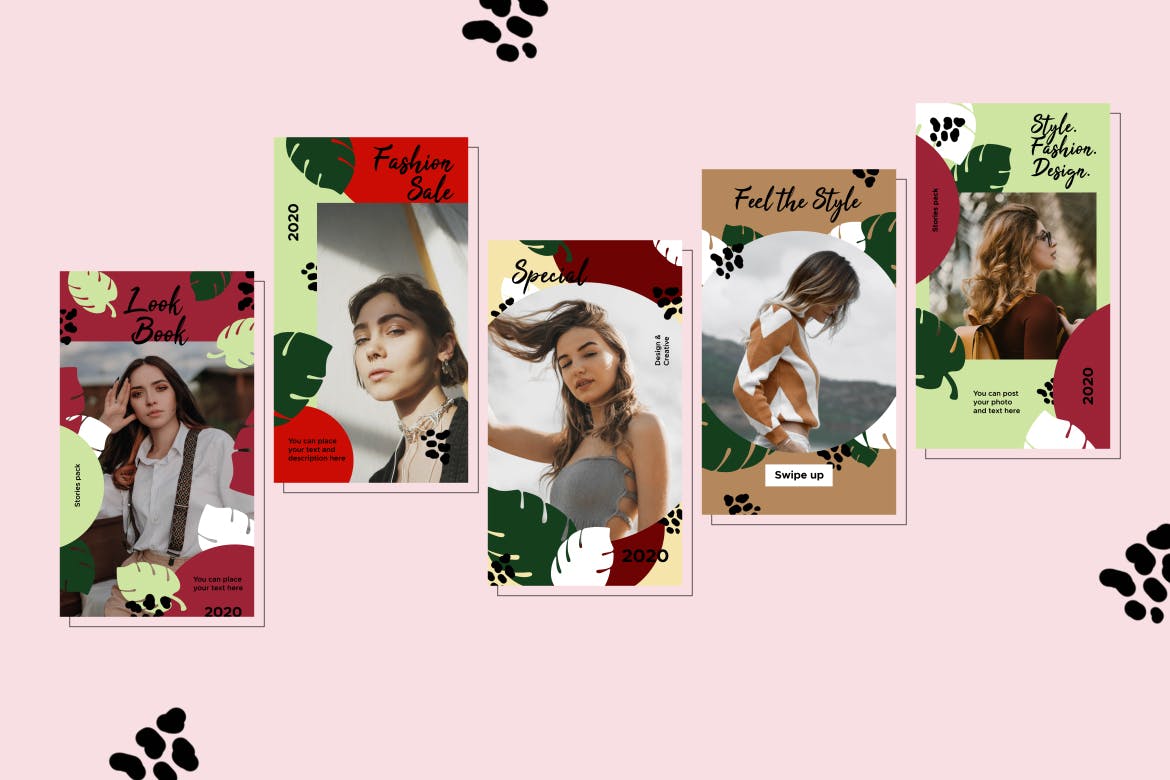 10款复古时尚品牌故事Instagram社交设计模板素材库精选 Vintage Fashion Stories Pack插图(2)