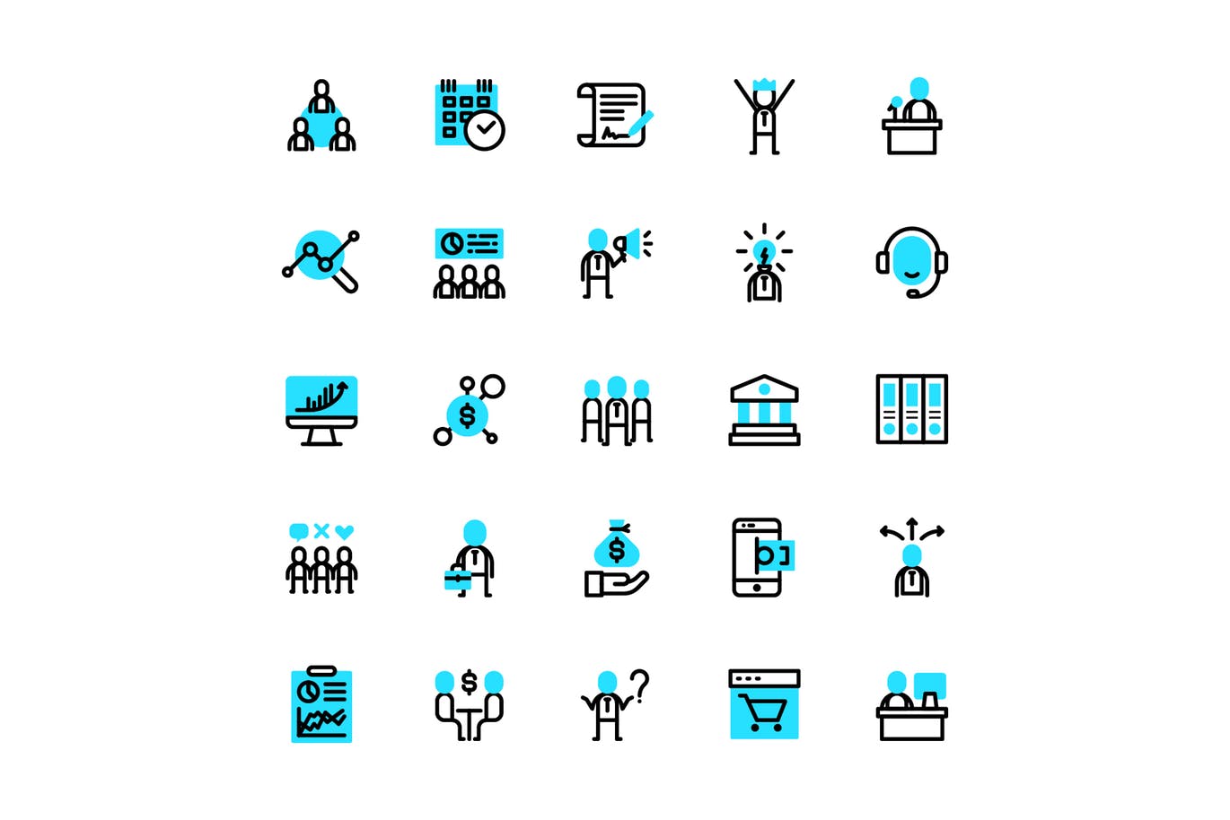 商业主题矢量图形图标设计素材 Businessman Shape插图(3)