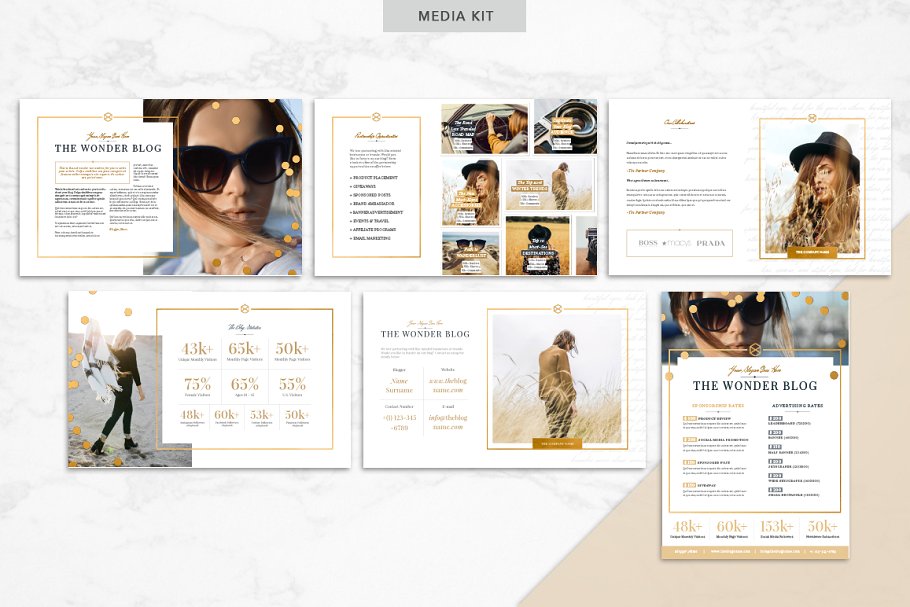 金箔奢华装饰博客贴图模板素材库精选 GOLDEN | Blog Media Kit插图(9)