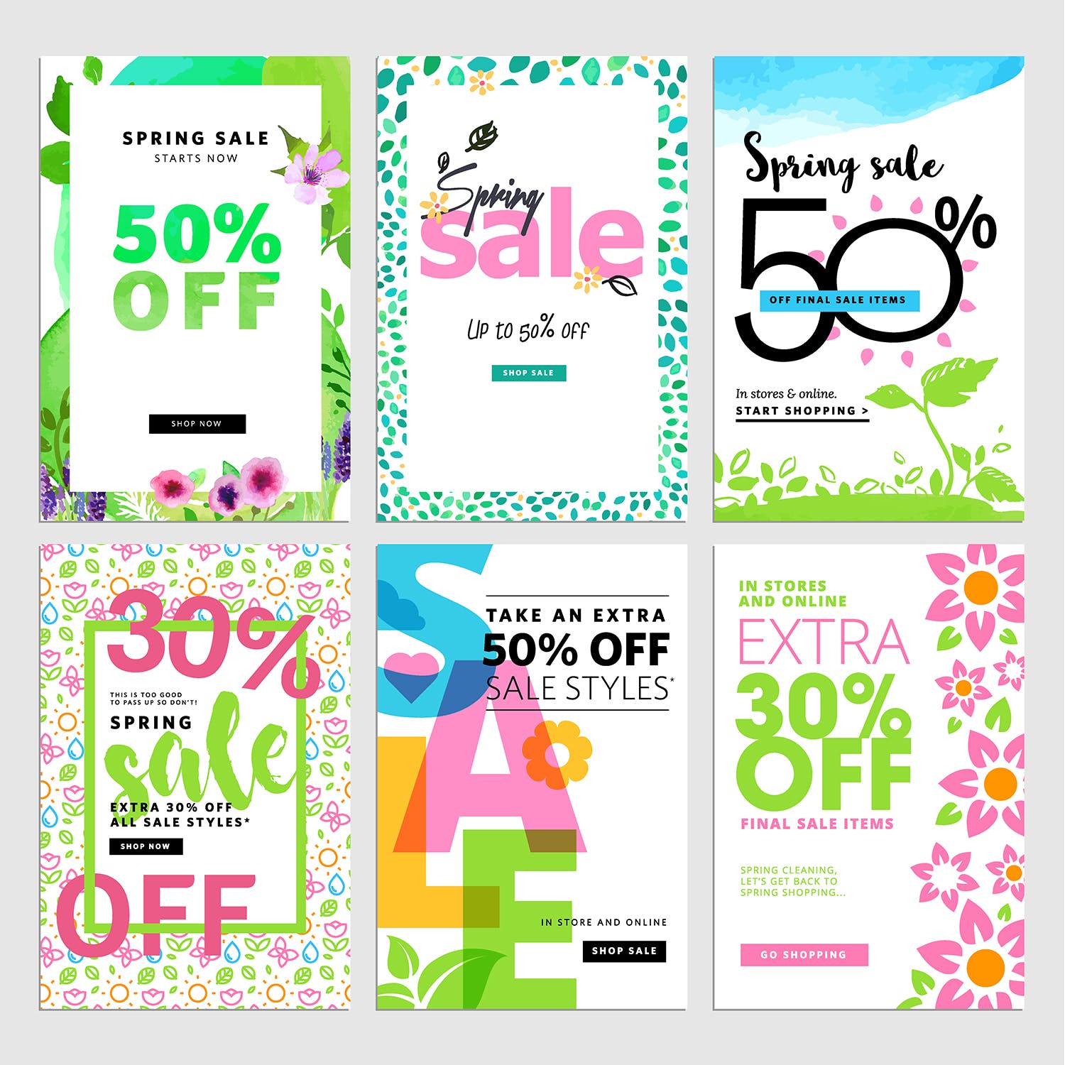 春季促销主题网站广告Banner图素材v5 Spring sale banners插图(1)