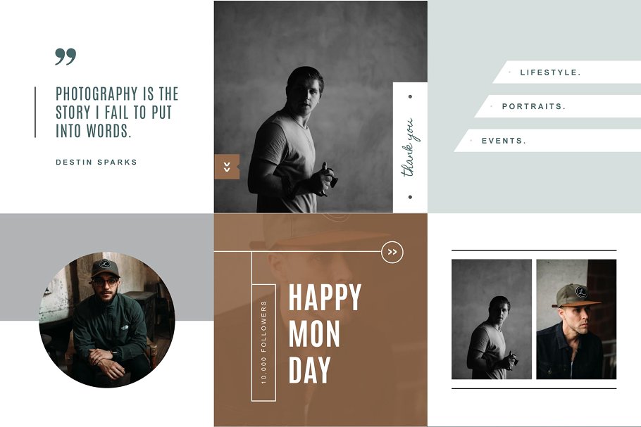 潮流爆表Ins社交媒体配图模板素材库精选 Instagram Templates for Social Media插图