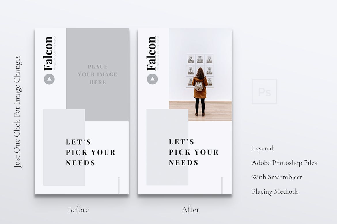 创意设计代理Instagram品牌推广设计模板素材库精选 FALCON Creative Agency Instagram Stories插图(4)