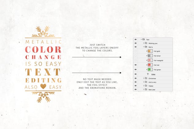 圣诞社交媒体海报-金属风格动画PSD模板素材库精选 ANIMATED Christmas Posts – Metallic Style插图(3)