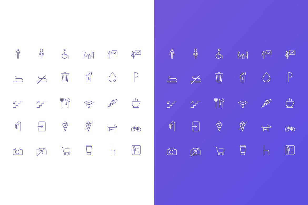 咖啡主题极简设计风格矢量线性图标 Simple Vector Icons Set for Сafe插图(1)