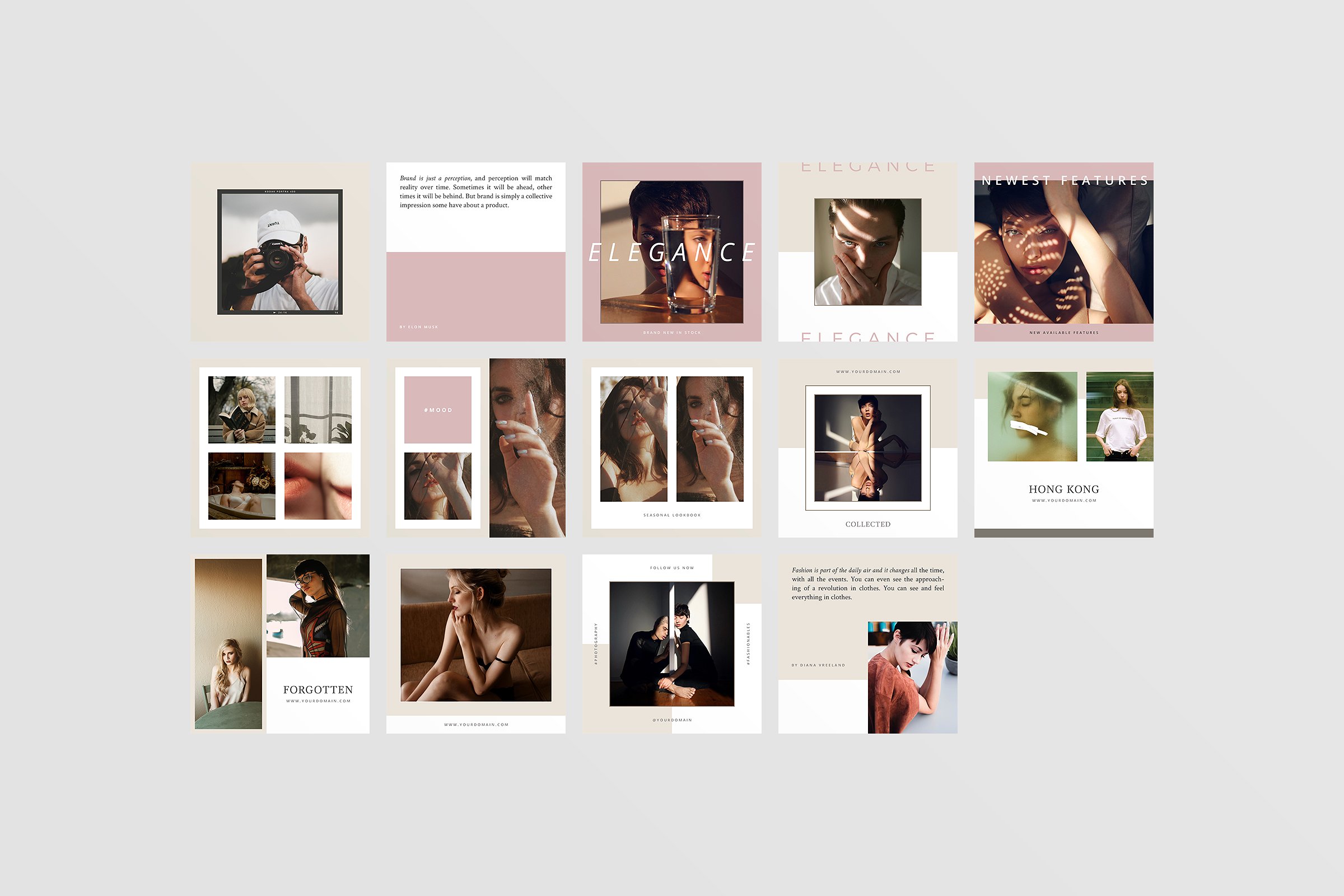 时尚模特肖像摄影社交媒体贴图模板素材库精选 Hong Kong Social Media Pack插图(8)