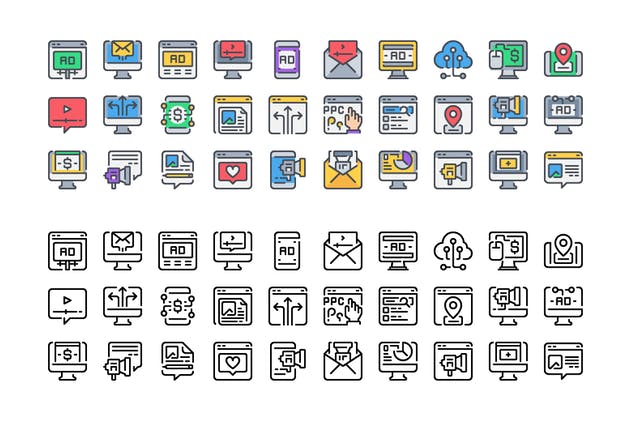 30枚市场营销主题图标合集 30 Digital Marketing icon set插图(2)