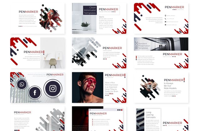 市场调研分析报告PPT幻灯片模板 Penmarker – Powerpoint  Template插图(1)