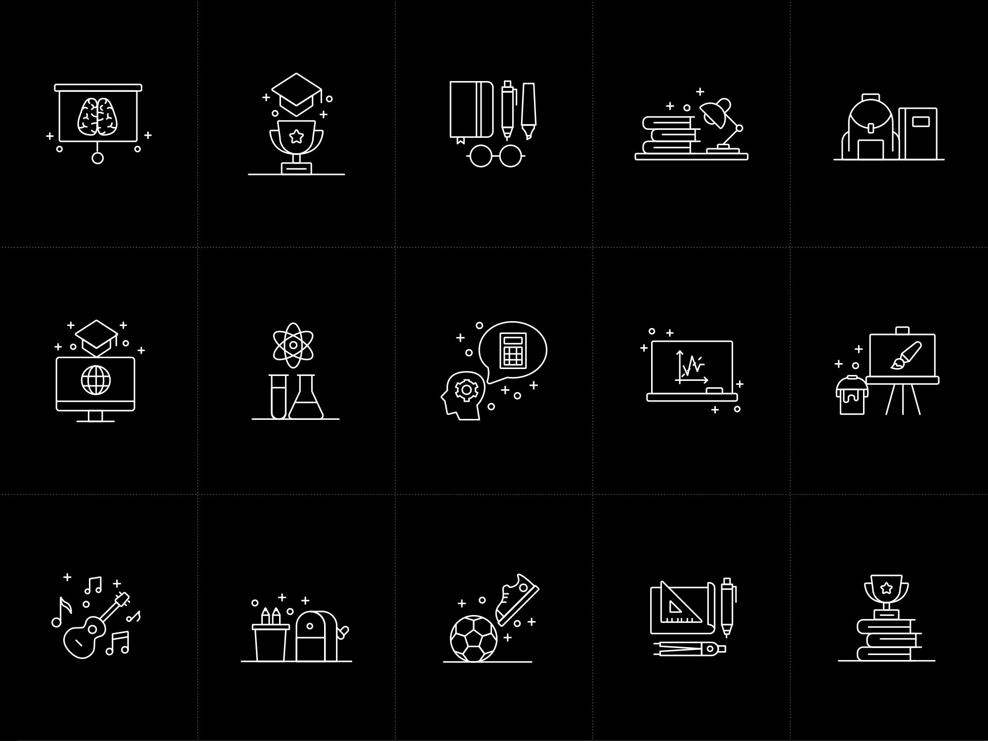15枚教育培训主题矢量线性素材库精选图标 15 Education Vector Icons插图