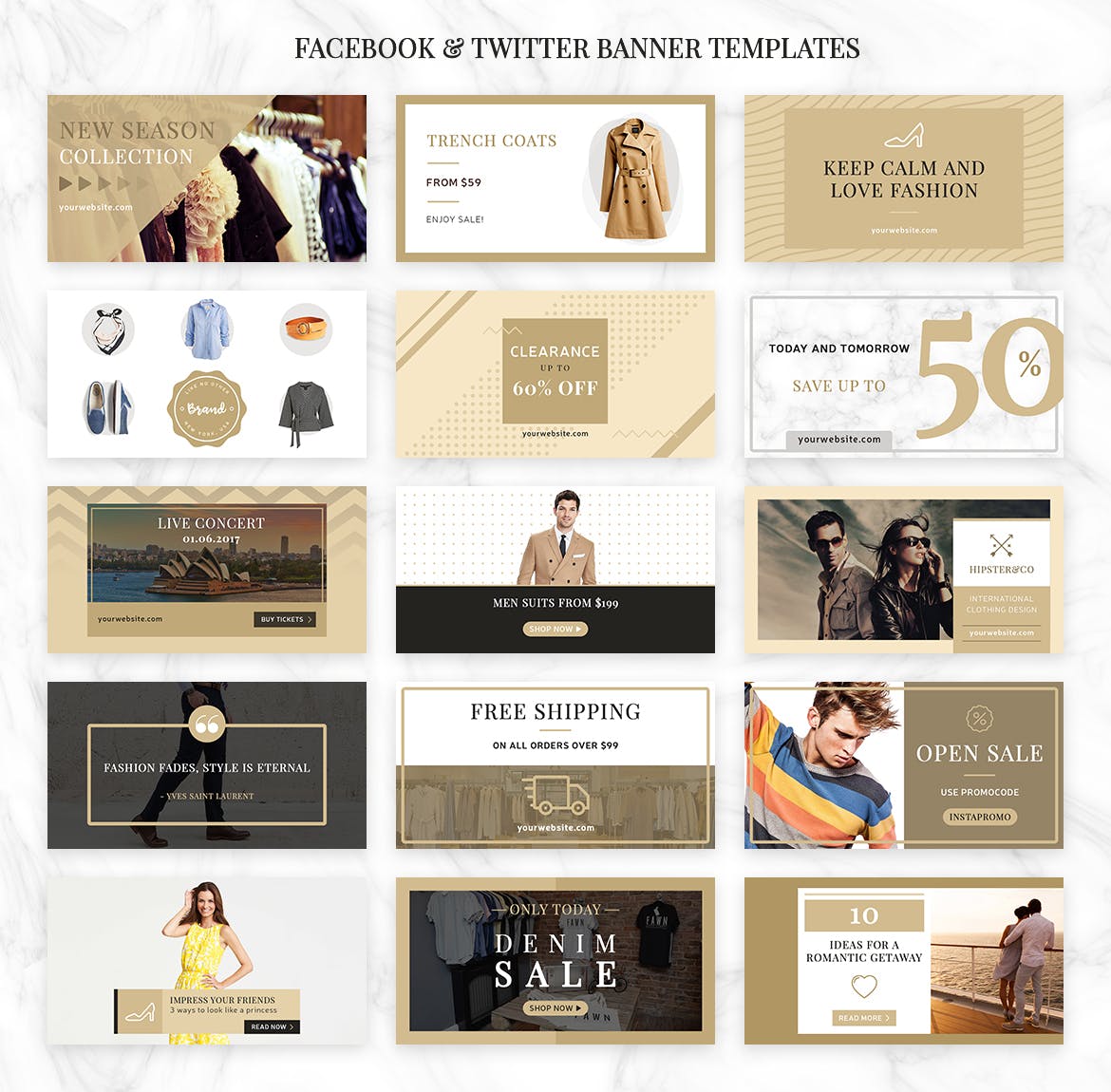 时尚服装商城社交推广设计模板素材库精选素材 Social Media Kit插图(3)