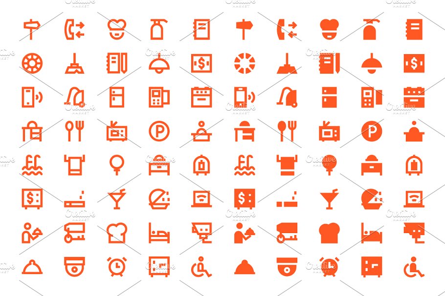 220个酒店服务材料图标  220 Hotel Services Material Icons插图(3)