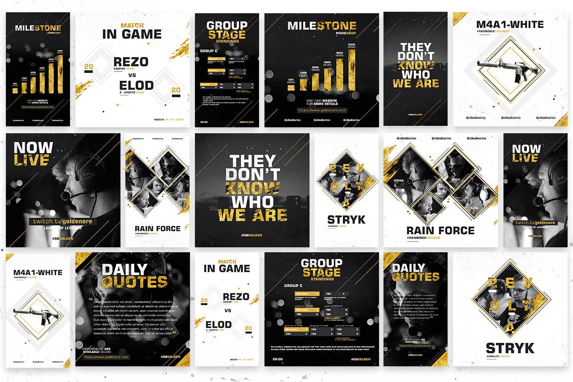 电子竞技宣传推广社交媒体设计模板素材库精选 E – Sports Social Media Template插图(5)