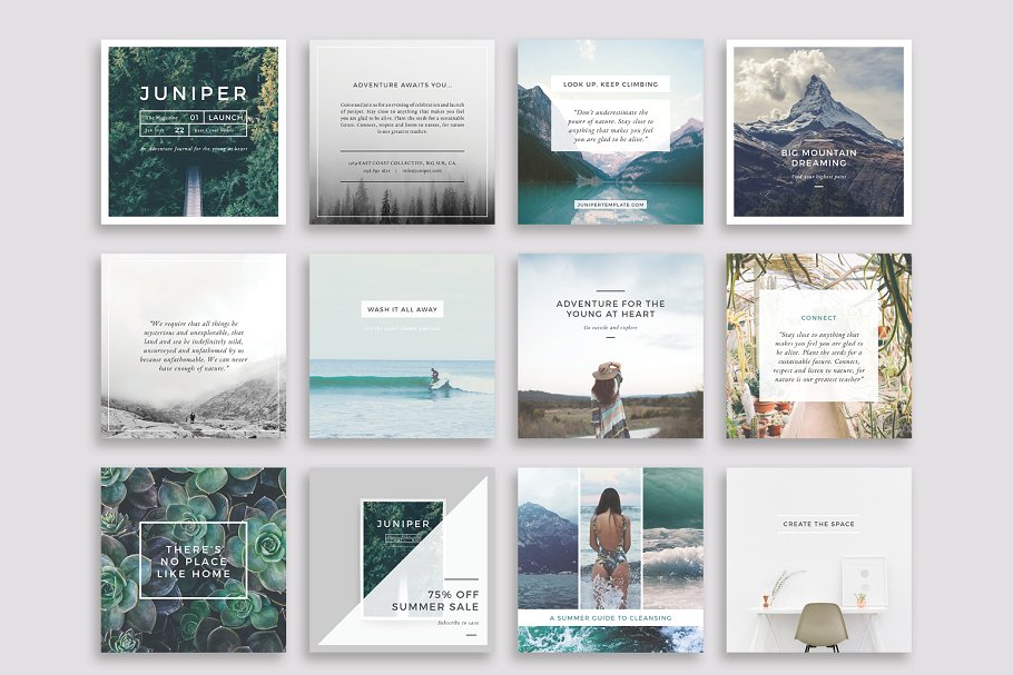 社交媒体平台Pinterest多用途贴图模板素材库精选 J U N I P E R  Pinterest Pack插图(2)