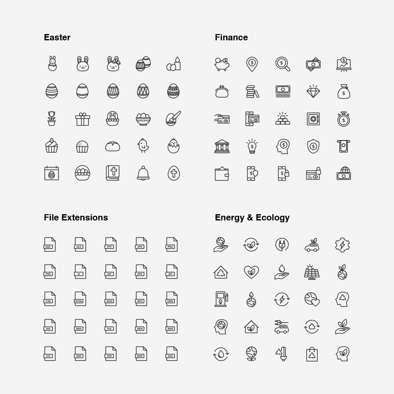 2120枚网站&APP设计师必备的矢量线性素材库精选图标集 Ultimate Icons Growing Pack插图(17)