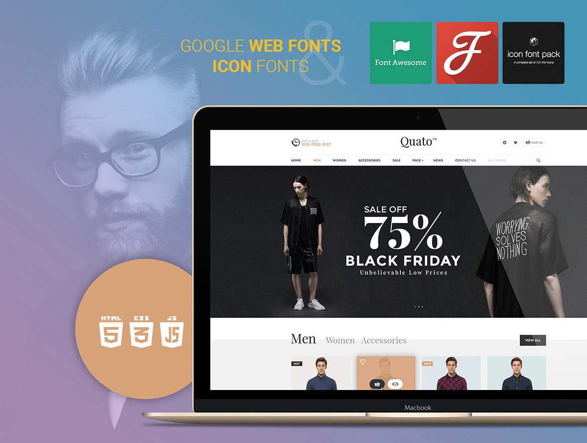 2019年设计趋势响应式HTML网上商城模板素材库精选 Quato | Multi Store Responsive HTML Template插图(5)