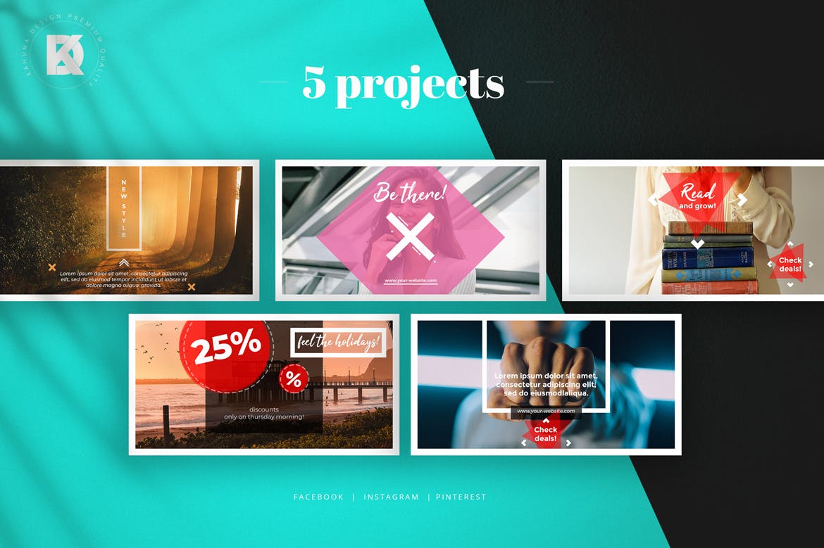 社交媒体新媒体Banner横幅广告设计模板素材库精选 Social Media Banners Pack插图(3)