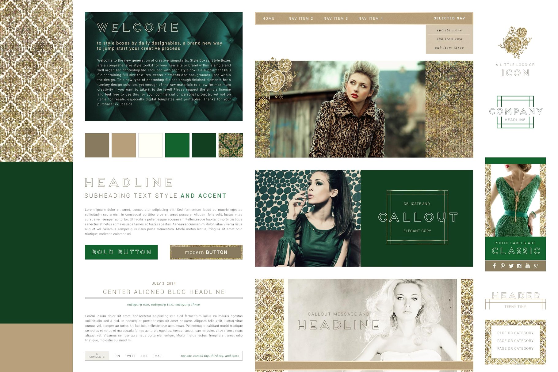 博客图形/网站设计样式箱 StyleBox Blog Graphics/Website Kit 3插图(1)