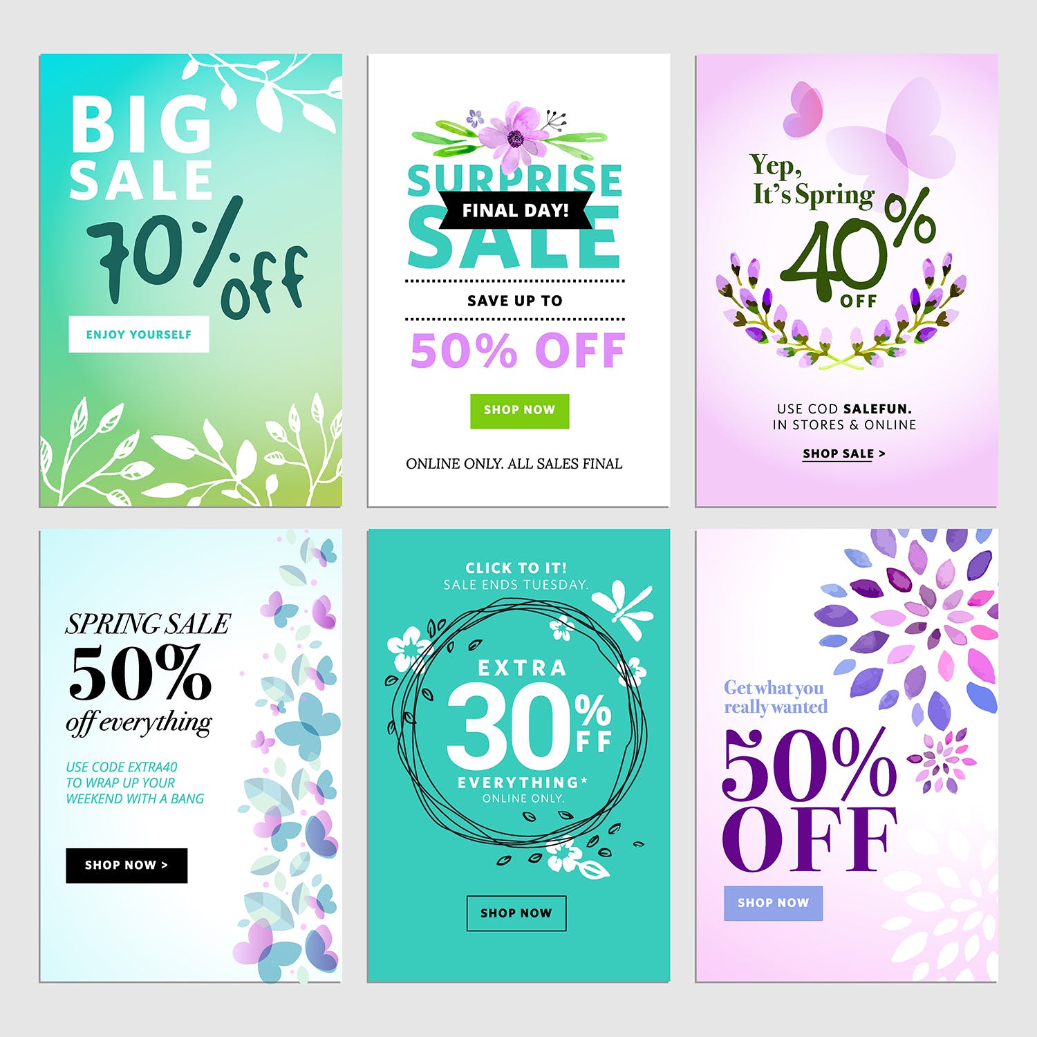 春季促销主题网站广告Banner图素材v2 Spring sale banners插图(1)