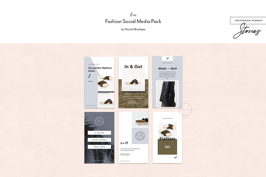 时尚主题社交媒体贴图模板素材库精选 Fashion Social Media Pack • Éva插图(11)