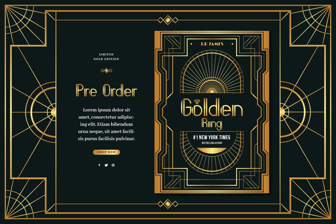 复古几何风格装饰艺术设计字体 Bridge Line – Art Deco Display Typeface插图(3)