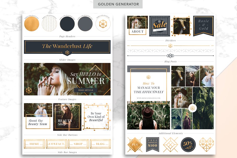 博客设计版块模板素材库精选素材 Blog Element Generator插图(4)