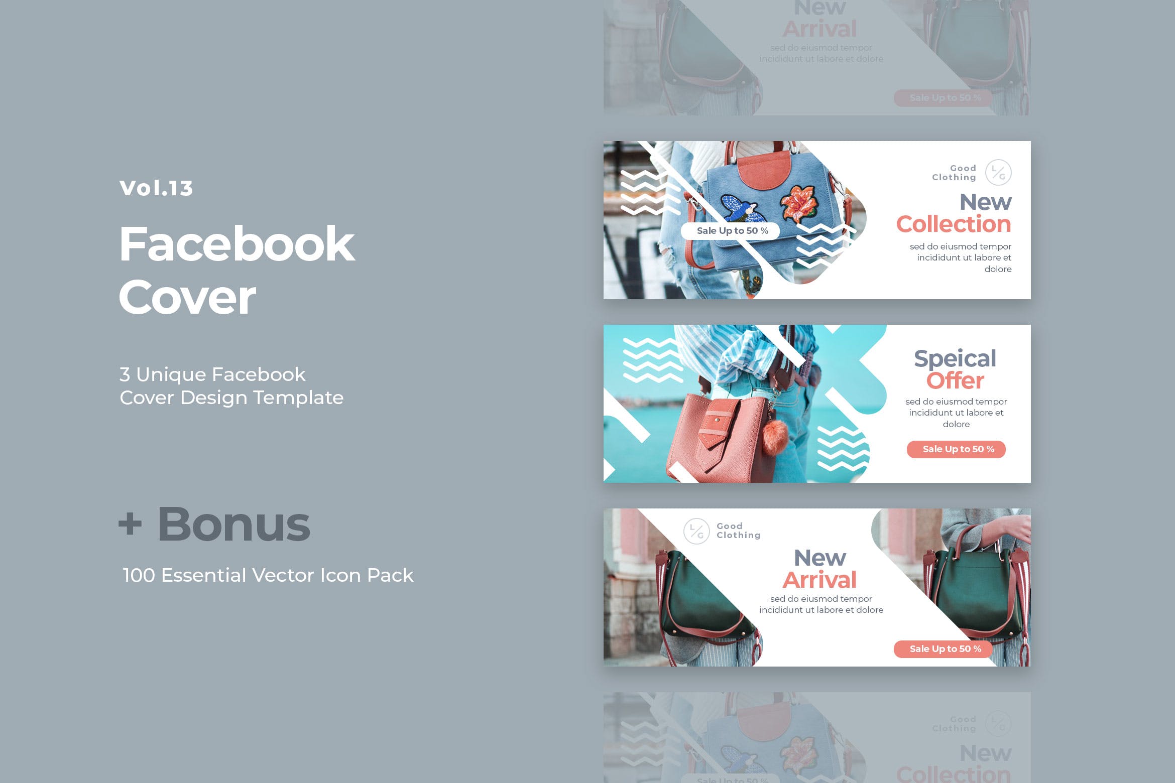 时尚新品发布/促销活动Facebook主页封面设计模板素材库精选v13 Facebook Cover Vol.13插图