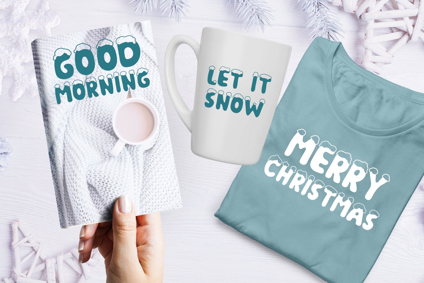 积雪盖顶圣诞节主题英文手写字体 Christmas Snow Hand Drawn Font插图(5)