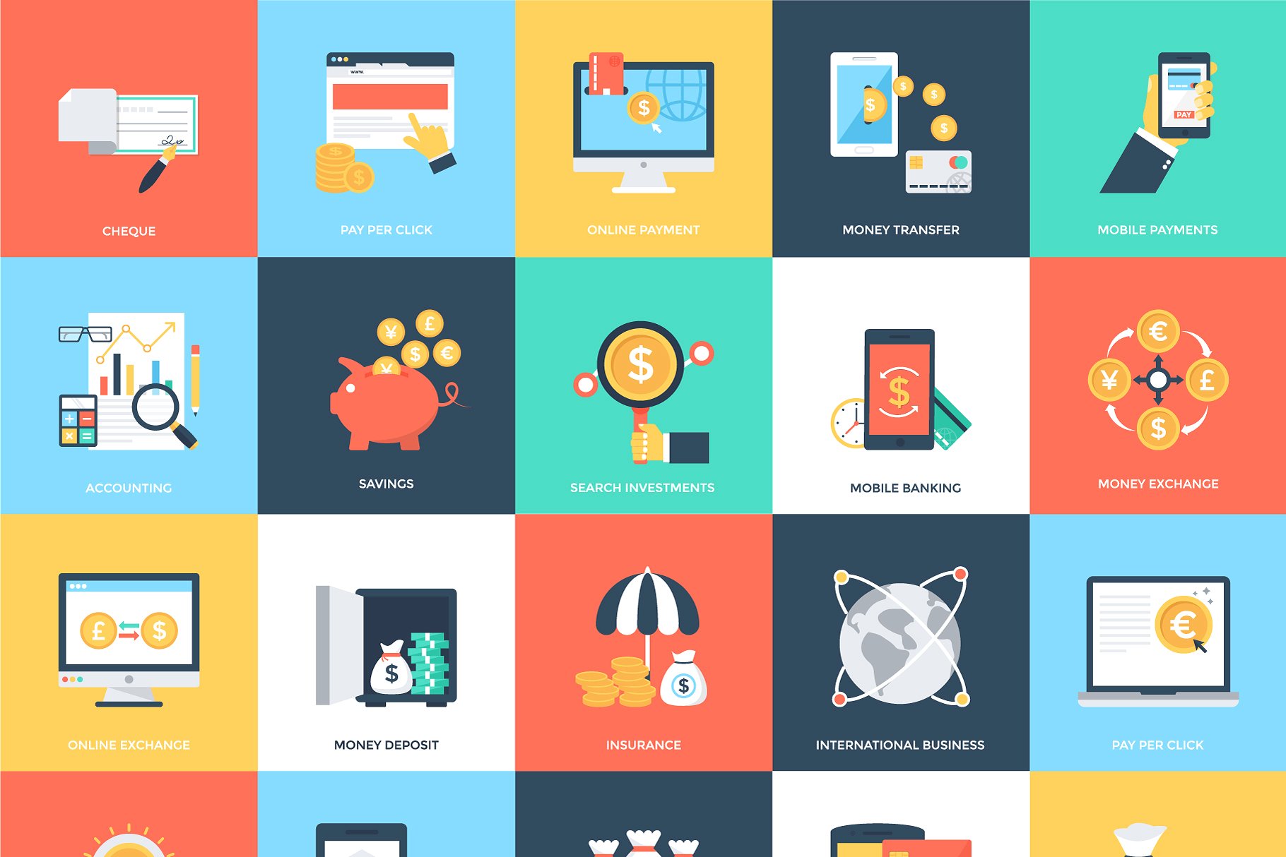 80款金融经济矢量图标 80 Finance Vector Icons插图(1)