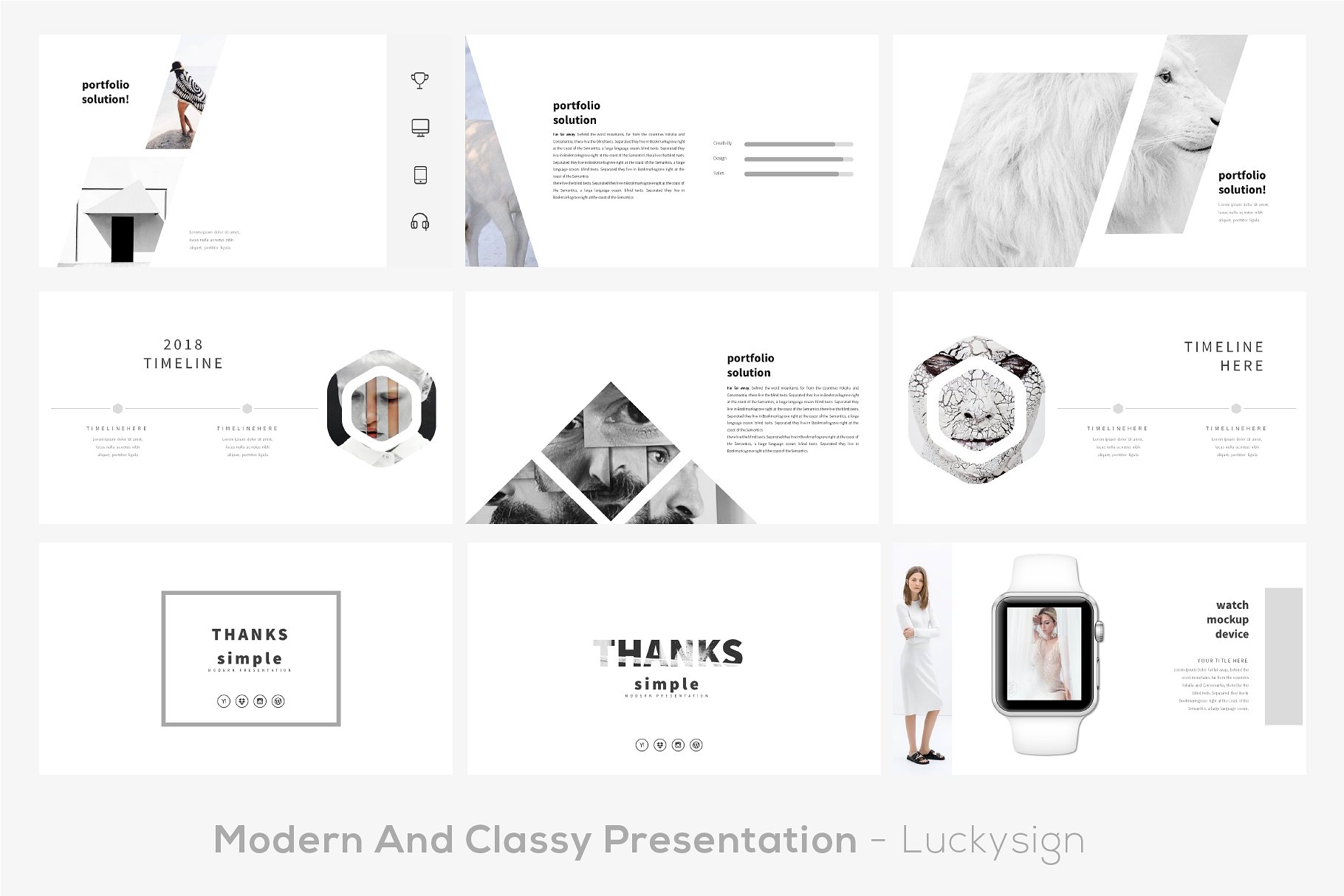 超现代和独特的极简主义ppt模版插图(4)