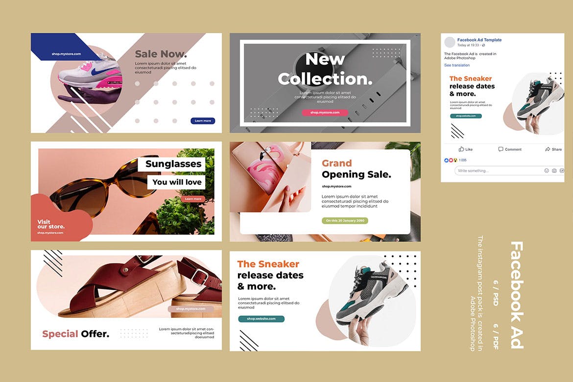 运动品牌Facebook社交推广广告设计模板素材库精选v6 Facebook Ad Template Vol.6插图(2)