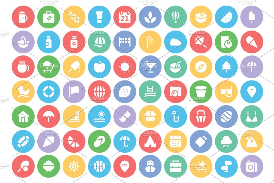 150+枚夏日＆假日旅行主题图标下载 150+ Summer and Holidays Icons插图(1)