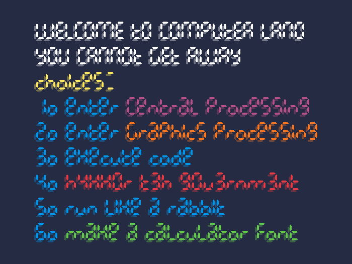 Calculatrix 7 font插图 Calculatrix 7 font插图