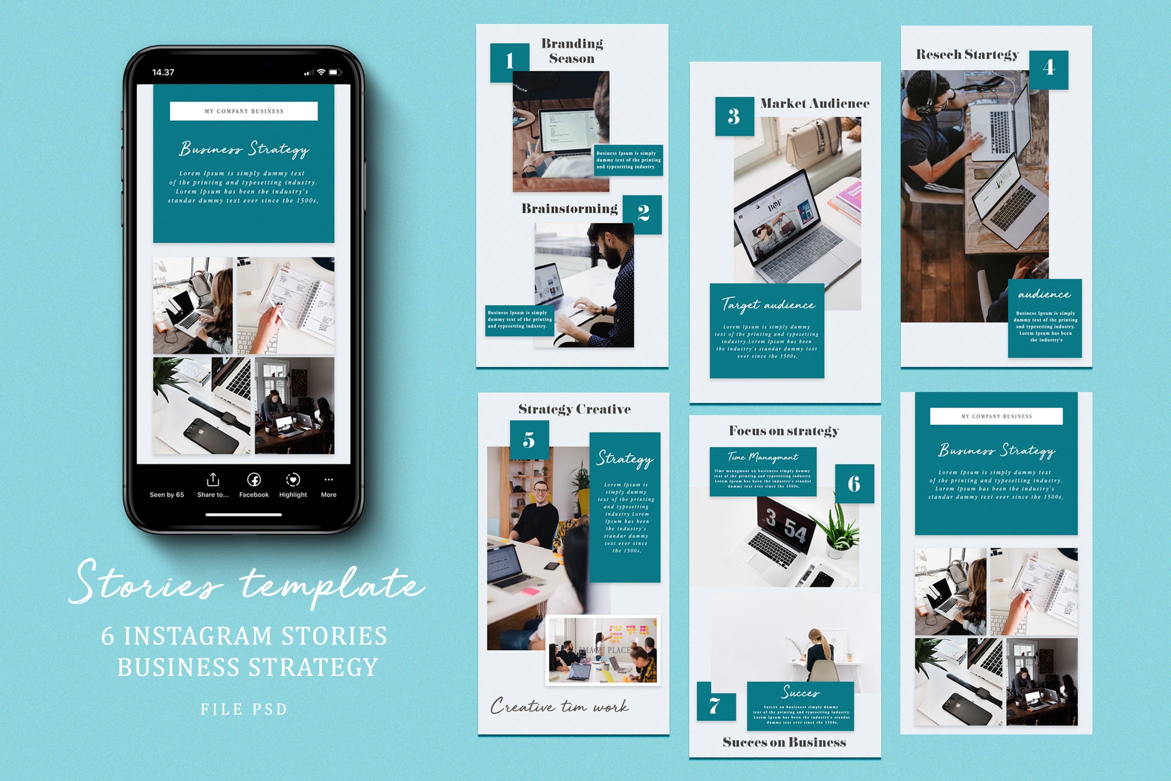 商业推广Instagram品牌故事设计模板素材库精选 Instagram Stories Business Strategy插图