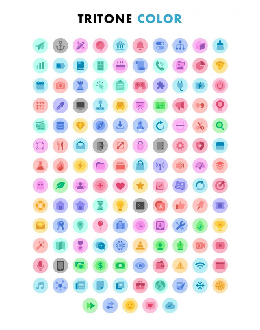 素材库下午茶:漂亮的彩色多功能图标下载[Sketch,EPS]插图