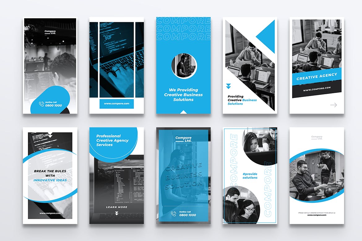 数字营销Instagram品牌故事设计素材 COMPORE Digital Marketing Instagram Stories插图(5)
