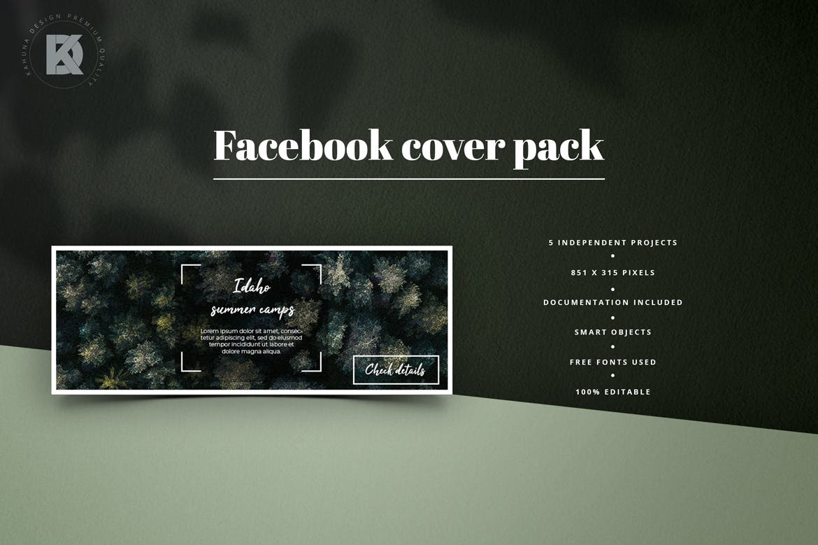 社交网站企业/品牌专业封面设计模板素材库精选 Forest Facebook Cover Kit插图(3)