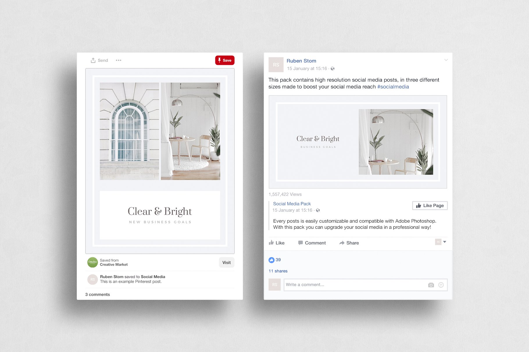 简约风社交媒体贴图设计模板素材库精选 Vienna Social Media Pack插图(6)