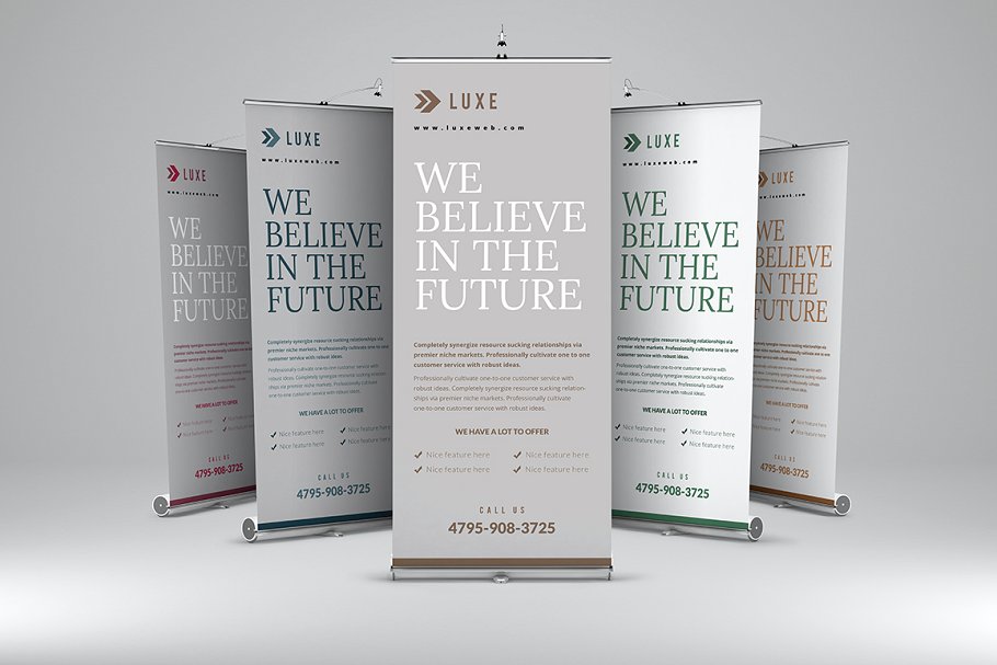 华丽的X展架广告横幅模板 Luxe – Roll-Up Banner 1插图(4)