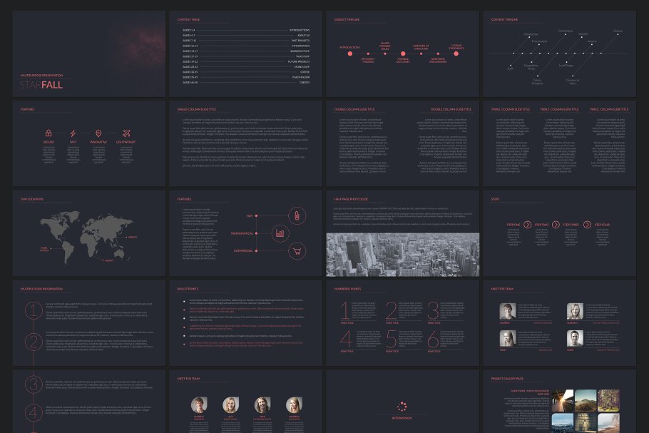 多用途 PPT 幻灯片模板 StarFall – Multipurpose Presentation插图(1)
