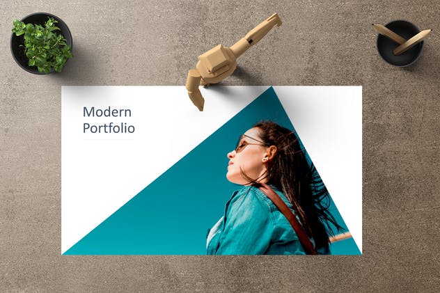 平面模特个人作品展示PPT幻灯片模板 CIGAZ Powerpoint Template插图(4)