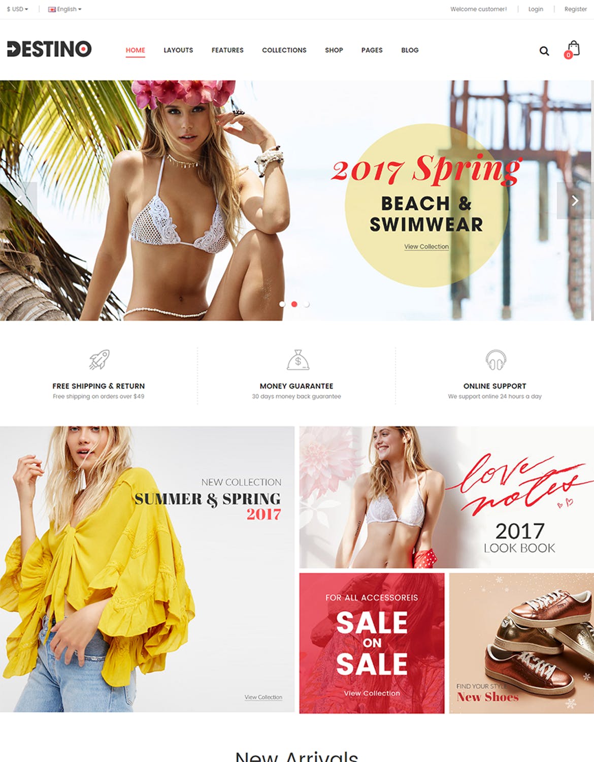 响应式设计多用途网上商城HTML模板素材库精选 Destino – Responsive & MultiPurpose HTML5 Template插图(3)