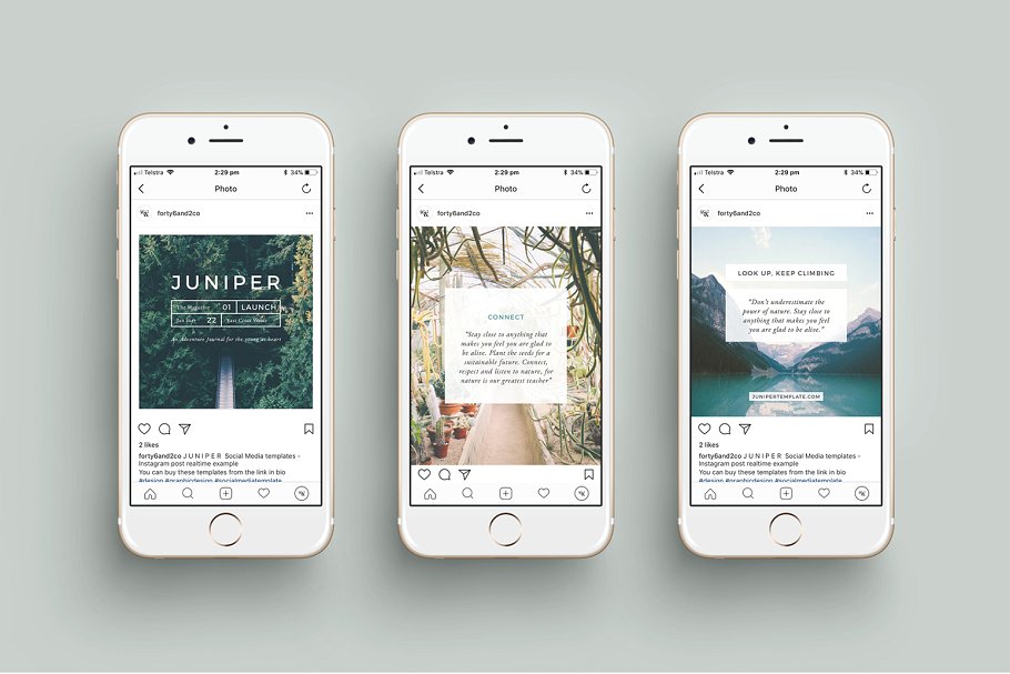 旅行风景主题Instagram社交媒体贴图模板素材库精选 J U N I P E R  Instagram Pack插图(4)