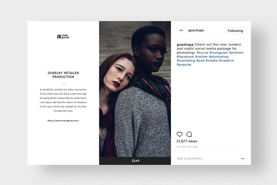 时尚风格社交媒体贴图PSD模板素材库精选 Stylish Social Media Pack插图(15)