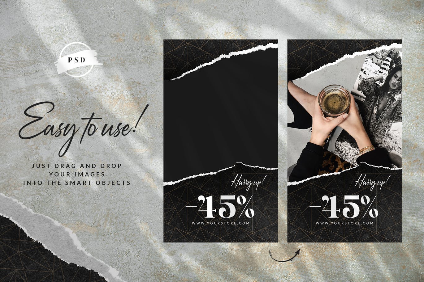 撕纸设计风格品牌促销/新品发布Instagram社交推广素材 Torn Paper Instagram插图(5)