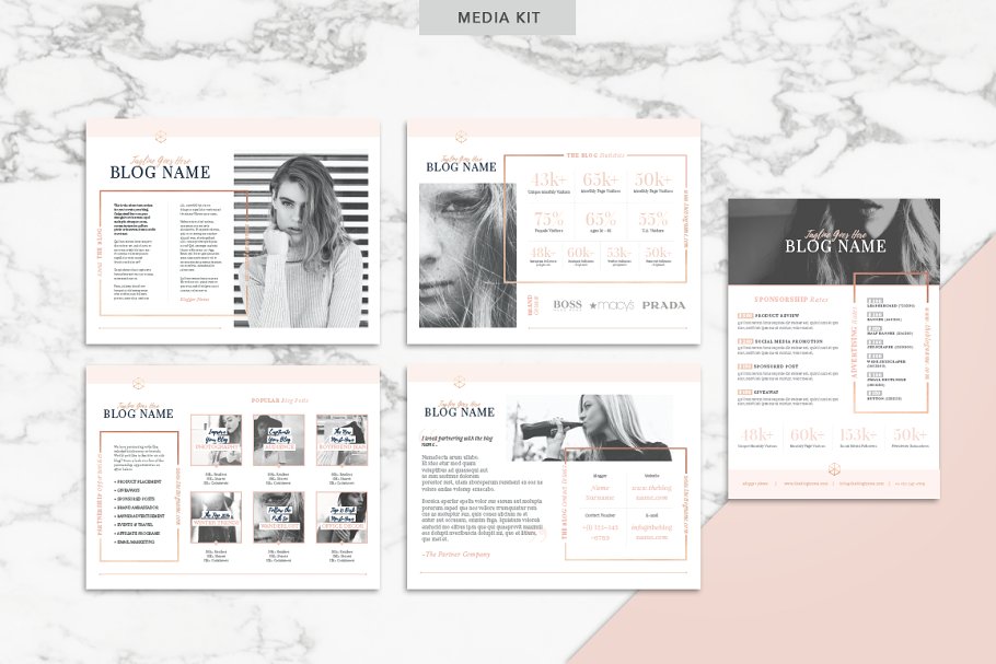 玫瑰金主题的博客媒体工具包 ROSE GOLD | Blog Media Kit插图(8)