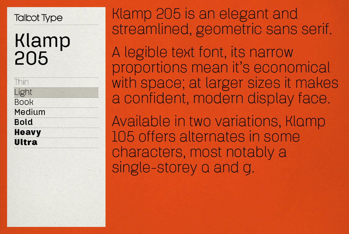 Klamp 205 Font Family插图1
