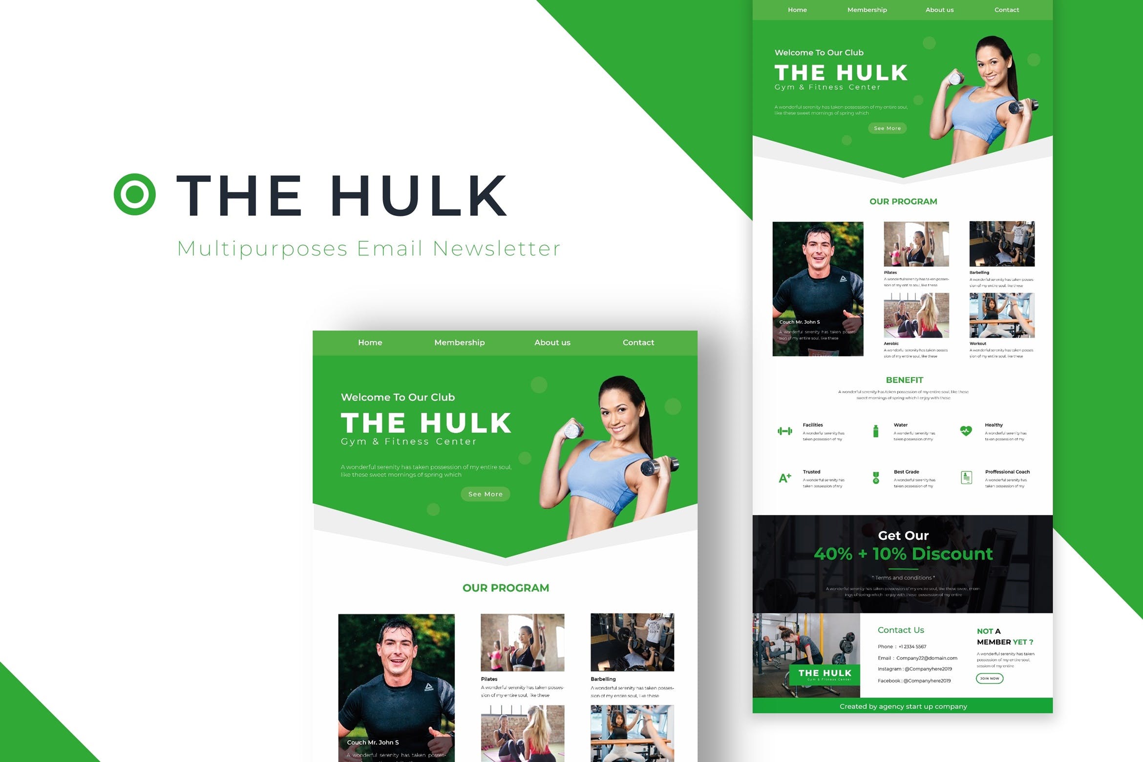 健身品牌推广邮件订阅设计模板 Fitness | Newsletter Template插图