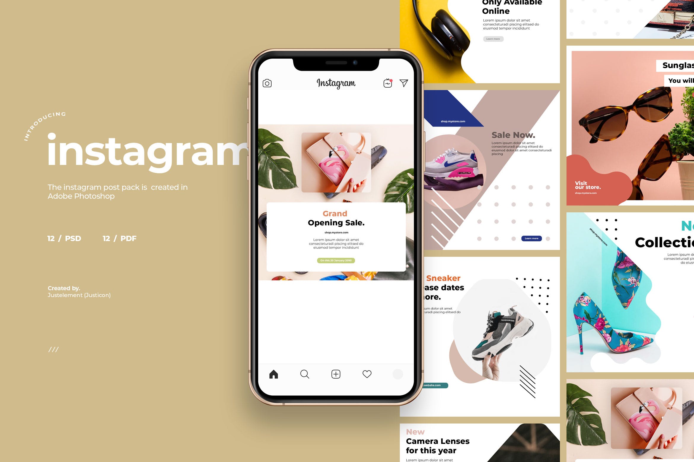 12个Instagram社交平台贴文/文章推广设计素材 12 Promo Instagram Post Template插图